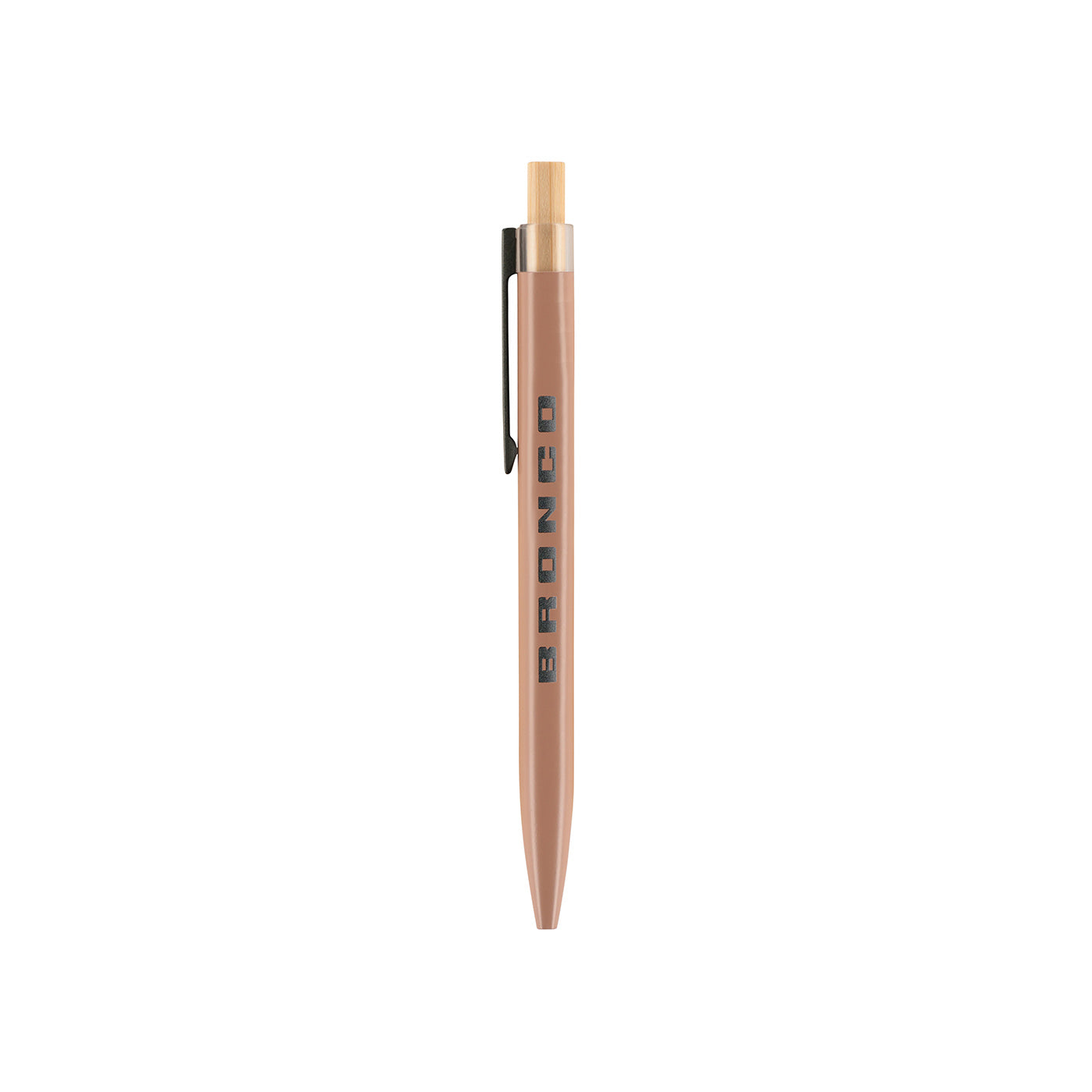 Brown Bronco pen with Bronco text on a white background